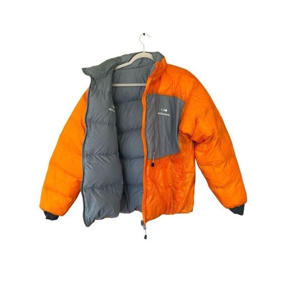 Eider Mens Orange Gray Full Zip Reversible Puffer Jacket Size Large - Picture 8 of 14